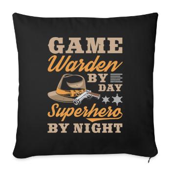 Garde-chasse - Housse de coussin décorative 45 x 45 cm - noir - Devant