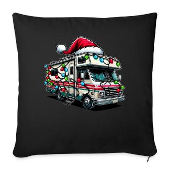 RV Camping Wohnmobil Wohnmobil Urlaub Weihnachten - Sofakissenbezug 45 x 45 cm - Schwarz - Vorne