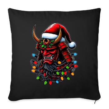 Samurai Krieger Japanische Weihnachtsmütze Xmas - Sofakissenbezug 45 x 45 cm - Schwarz - Vorne