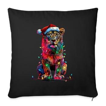 Noël Lion - Housse de coussin décorative 45 x 45 cm - noir - Devant