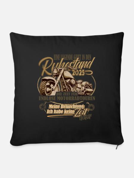 Legende, Rente, Ruhestand, Motorrad, 2025 - Sofakissenbezug 45 x 45 cm - Schwarz
