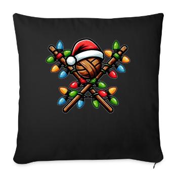Stickball Père Noël Chapeau Noël - Housse de coussin décorative 45 x 45 cm - noir - Devant