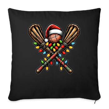 Stickball Père Noël Chapeau Noël - Housse de coussin décorative 45 x 45 cm - noir - Devant