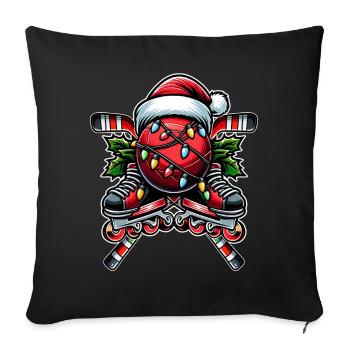 Street Hockey Inline Hockey Hockey Stick Ball - Sofa pillowcase 17,3'' x 17,3'' (45 x 45 cm) - black - Front