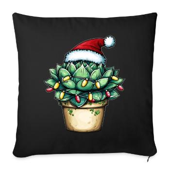 succulent chapeau de Noël - Housse de coussin décorative 45 x 45 cm - noir - Devant