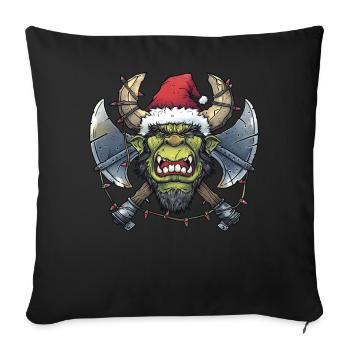 Ogre Troll MMORPG RPG Roleplaying LARP Xmas - Sofa pillowcase 17,3'' x 17,3'' (45 x 45 cm) - black - Front