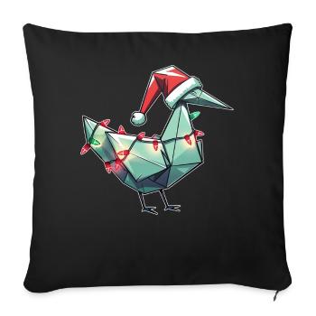 Origami Paper Crane Japanese Folding Technique - Sofa pillowcase 17,3'' x 17,3'' (45 x 45 cm) - black - Front