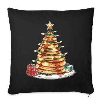 Crêpe pile crêpière machine à crêpes Noël H - Housse de coussin décorative 45 x 45 cm - noir - Devant