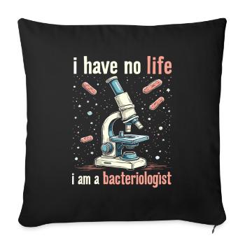 Bactériologiste - Housse de coussin décorative 45 x 45 cm - noir - Devant