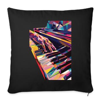 Piano - Housse de coussin décorative 45 x 45 cm - noir - Devant