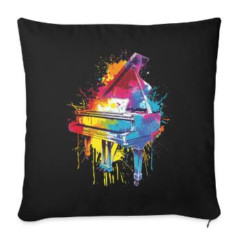 Piano - Housse de coussin décorative 45 x 45 cm - noir - Devant