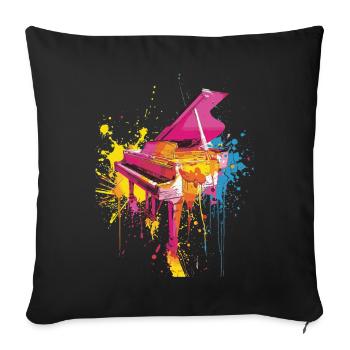 Piano - Housse de coussin décorative 45 x 45 cm - noir - Devant
