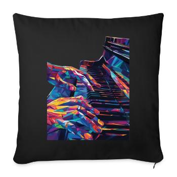 Piano - Housse de coussin décorative 45 x 45 cm - noir - Devant