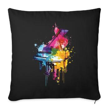 Piano - Housse de coussin décorative 45 x 45 cm - noir - Devant