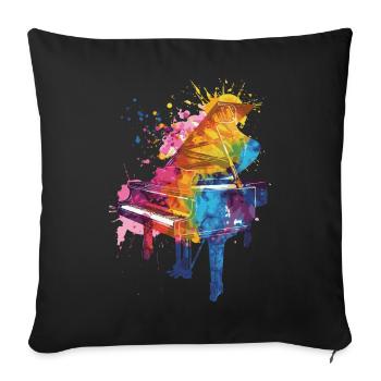 Piano - Housse de coussin décorative 45 x 45 cm - noir - Devant
