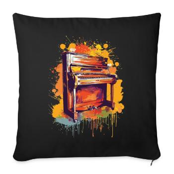 Piano - Housse de coussin décorative 45 x 45 cm - noir - Devant