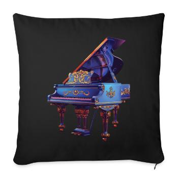 Piano - Housse de coussin décorative 45 x 45 cm - noir - Devant