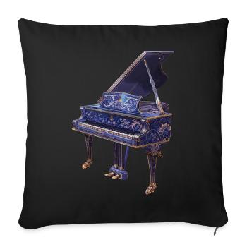 Piano - Housse de coussin décorative 45 x 45 cm - noir - Devant