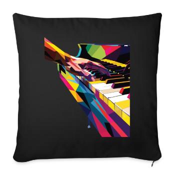 Piano - Housse de coussin décorative 45 x 45 cm - noir - Devant
