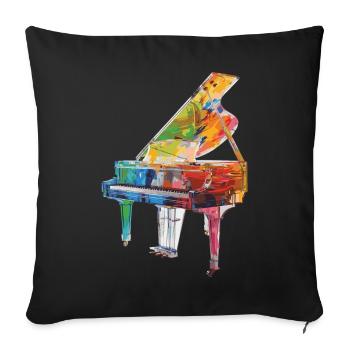 Piano - Housse de coussin décorative 45 x 45 cm - noir - Devant