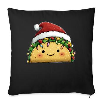 Tacos Mexican Food Santa Hat Xmas - Sofa pillowcase 17,3'' x 17,3'' (45 x 45 cm) - black - Front
