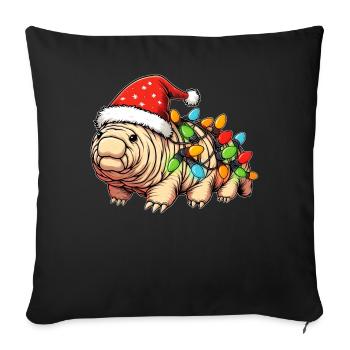 Tardigrade Water Bear Microbiology Christmas Hat - Sofa pillowcase 17,3'' x 17,3'' (45 x 45 cm) - black - Front