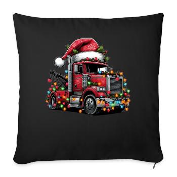 tow truck tow truck christmas - Sofa pillowcase 17,3'' x 17,3'' (45 x 45 cm) - black - Front