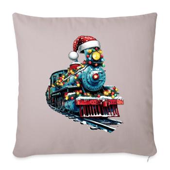 Zug Eisenbahn Lokomotive Weihnachten Hut Xmas - Sofakissenbezug 45 x 45 cm - helles Taupe - Vorne