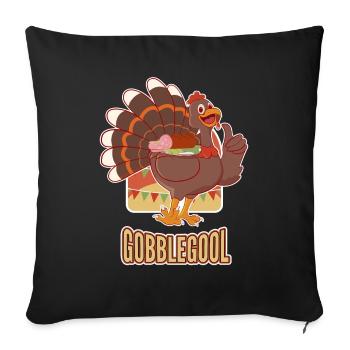 Gobblegool Dinde de Thanksgiving - Housse de coussin décorative 45 x 45 cm - noir - Devant