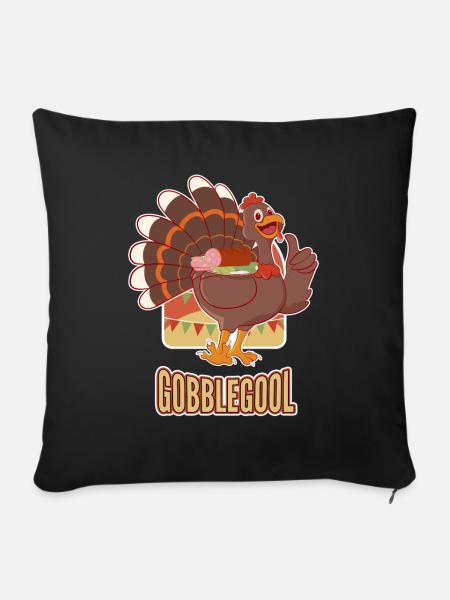 Gobblegool Thanksgiving Truthahn - Sofakissenbezug 45 x 45 cm - Schwarz