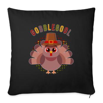 Gobblegool Thanksgiving Truthahn - Sofakissenbezug 45 x 45 cm - Schwarz - Vorne