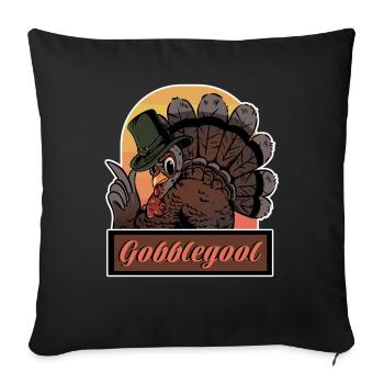 Gobblegool Thanksgiving Truthahn - Sofakissenbezug 45 x 45 cm - Schwarz - Vorne