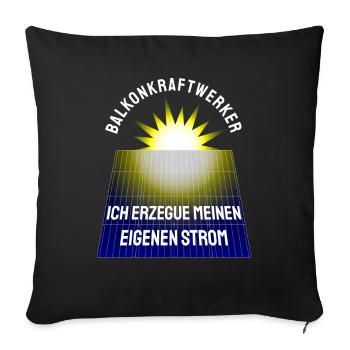 Balcony Power Plant Solar Photovoltaics - Sofa pillowcase 17,3'' x 17,3'' (45 x 45 cm) - black - Front