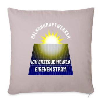 Balcony Power Plant Solar Photovoltaics - Sofa pillowcase 17,3'' x 17,3'' (45 x 45 cm) - light taupe - Front