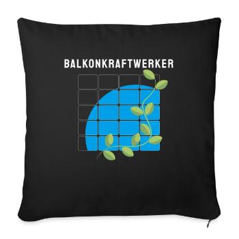 Balcony Power Plant Solar Photovoltaics - Sofa pillowcase 17,3'' x 17,3'' (45 x 45 cm) - black - Front