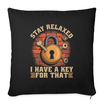 Locksmith - Sofa pillowcase 17,3'' x 17,3'' (45 x 45 cm) - black - Front