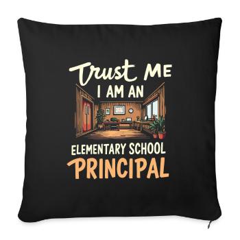 Primary school principal - Sofa pillowcase 17,3'' x 17,3'' (45 x 45 cm) - black - Front