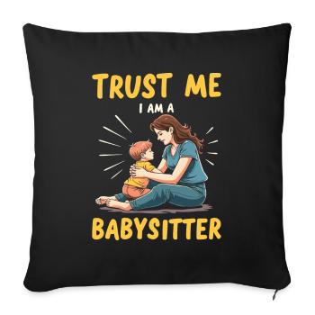 Baby-sitter - Housse de coussin décorative 45 x 45 cm - noir - Devant