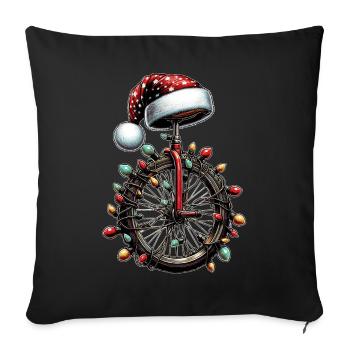 Monocycle Monocycle Chapeau de Noël - Housse de coussin décorative 45 x 45 cm - noir - Devant