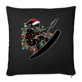 Wakeboarding Santa Claus Wakeboarder Christmas - Sofa pillowcase 17,3'' x 17,3'' (45 x 45 cm) - black - Front