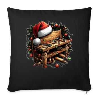 Woodworker Woodworking Carpentry Christmas - Sofa pillowcase 17,3'' x 17,3'' (45 x 45 cm) - black - Front