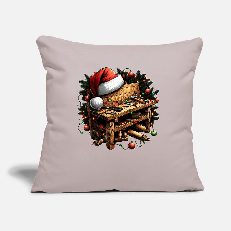 Menuisier Menuiserie Menuiserie Noël Housse de coussin décorative 45 x 45 cm