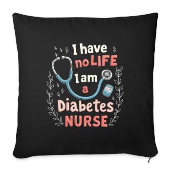 Diabetes Nurse - Sofa pillowcase 17,3'' x 17,3'' (45 x 45 cm) - black - Front