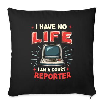 Court reporter - Sofa pillowcase 17,3'' x 17,3'' (45 x 45 cm) - black - Front