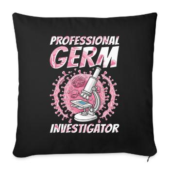 Bactériologiste - Housse de coussin décorative 45 x 45 cm - noir - Devant