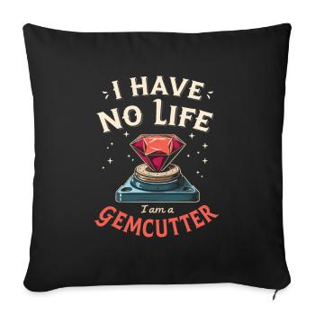 Gemstone cutter - Sofa pillowcase 17,3'' x 17,3'' (45 x 45 cm) - black - Front