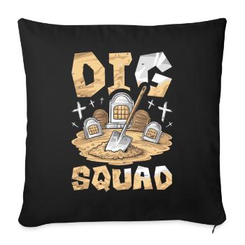 Gravedigger Funeral Assistant Cadre - Sofa pillowcase 17,3'' x 17,3'' (45 x 45 cm) - black - Front