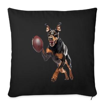 Doberman - Housse de coussin décorative 45 x 45 cm - noir - Devant