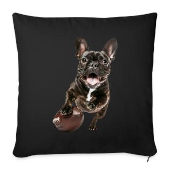Bouledogue français - Housse de coussin décorative 45 x 45 cm - noir - Devant