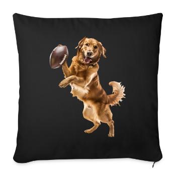 Golden retriever - Housse de coussin décorative 45 x 45 cm - noir - Devant